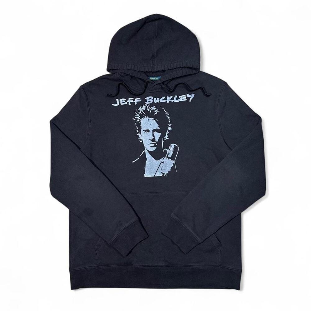 Jeff buckley graphic screen printed on Tek gear black hoodie